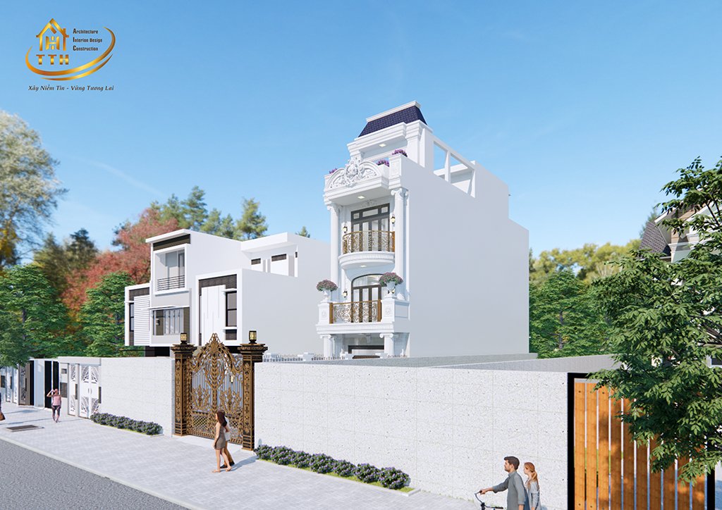 Phối cảnh nhà phố tân cổ điển tại Ninh Hòa | Xây dựng nhà phố 2