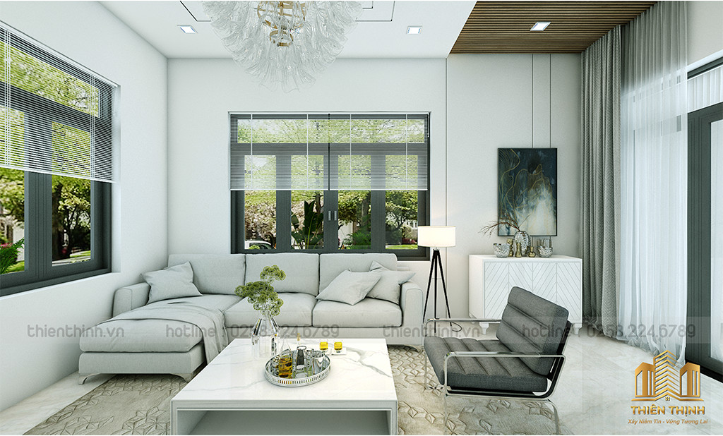 Phối cảnh phòng khách biệt thự núi Cô Tiên - Vĩnh Hòa - Nha Trang